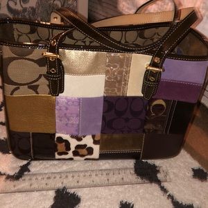 Coach patchwork square tote.